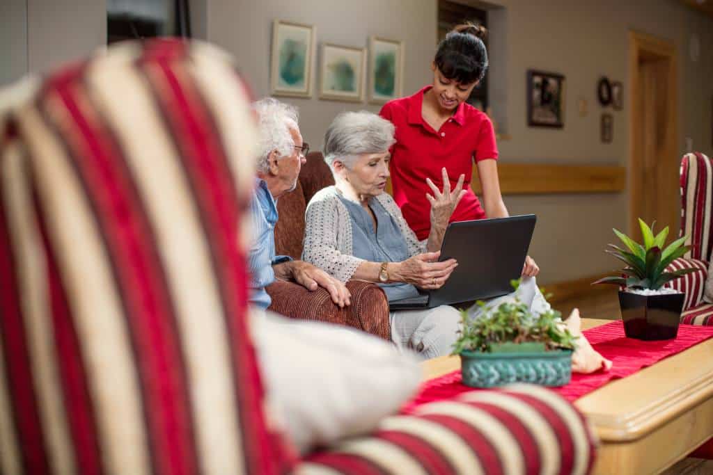 seniors at a retirement home